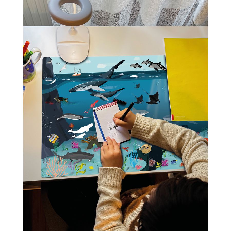 Sous-main pour enfants Monde sous-marin 60x40cm