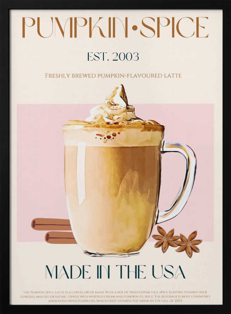 Pumpkin Spice Latte Poster - Autumn Latte Delight