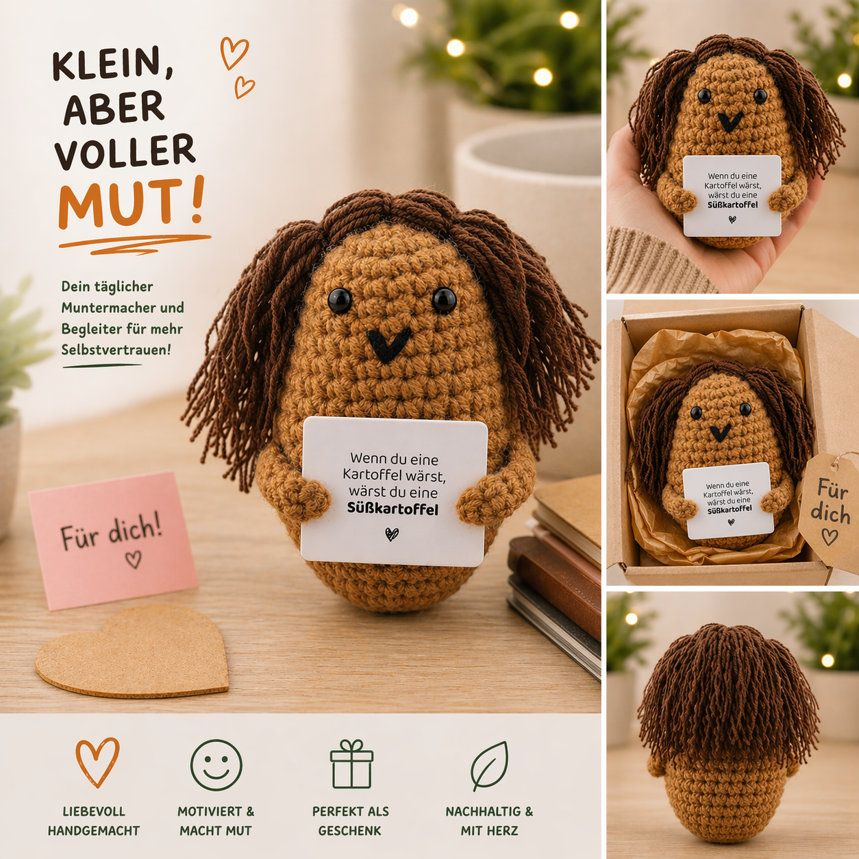 Vegetable Buddies Crochet Figure Potato with Hair