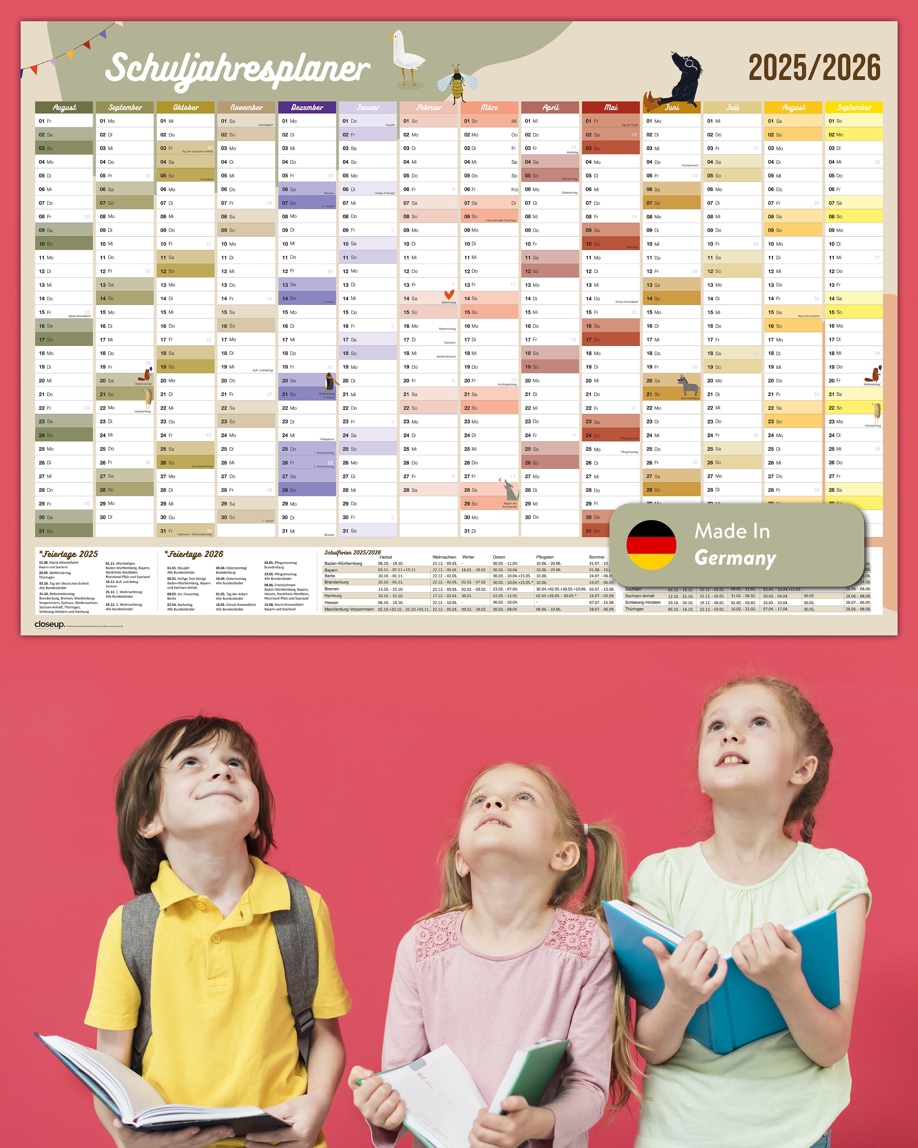 Schuljahresplaner Poster 2025/2026