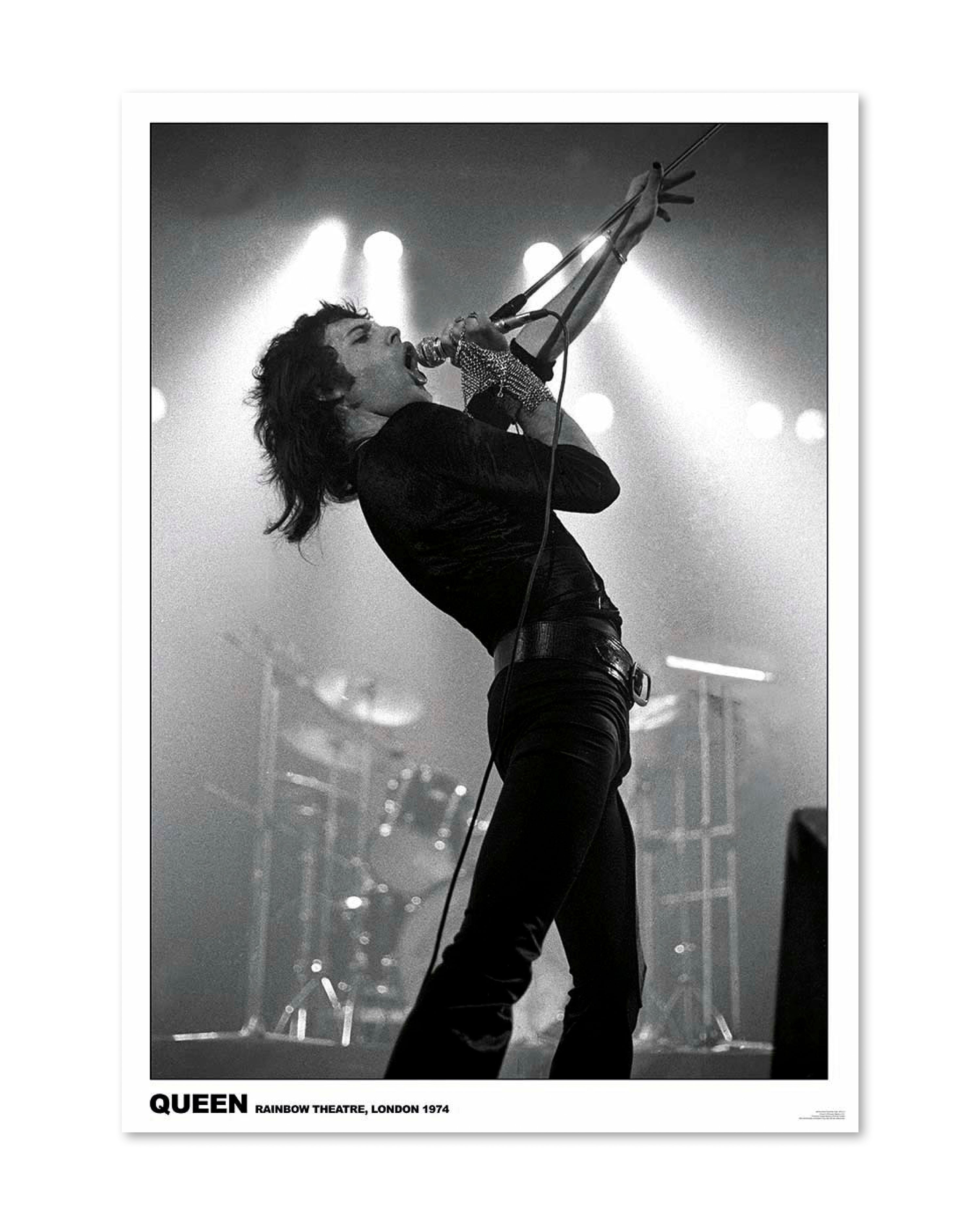 Queen Poster Freddie Mercury Rainbow Theatre London, 1974 - 61x91,5 cm