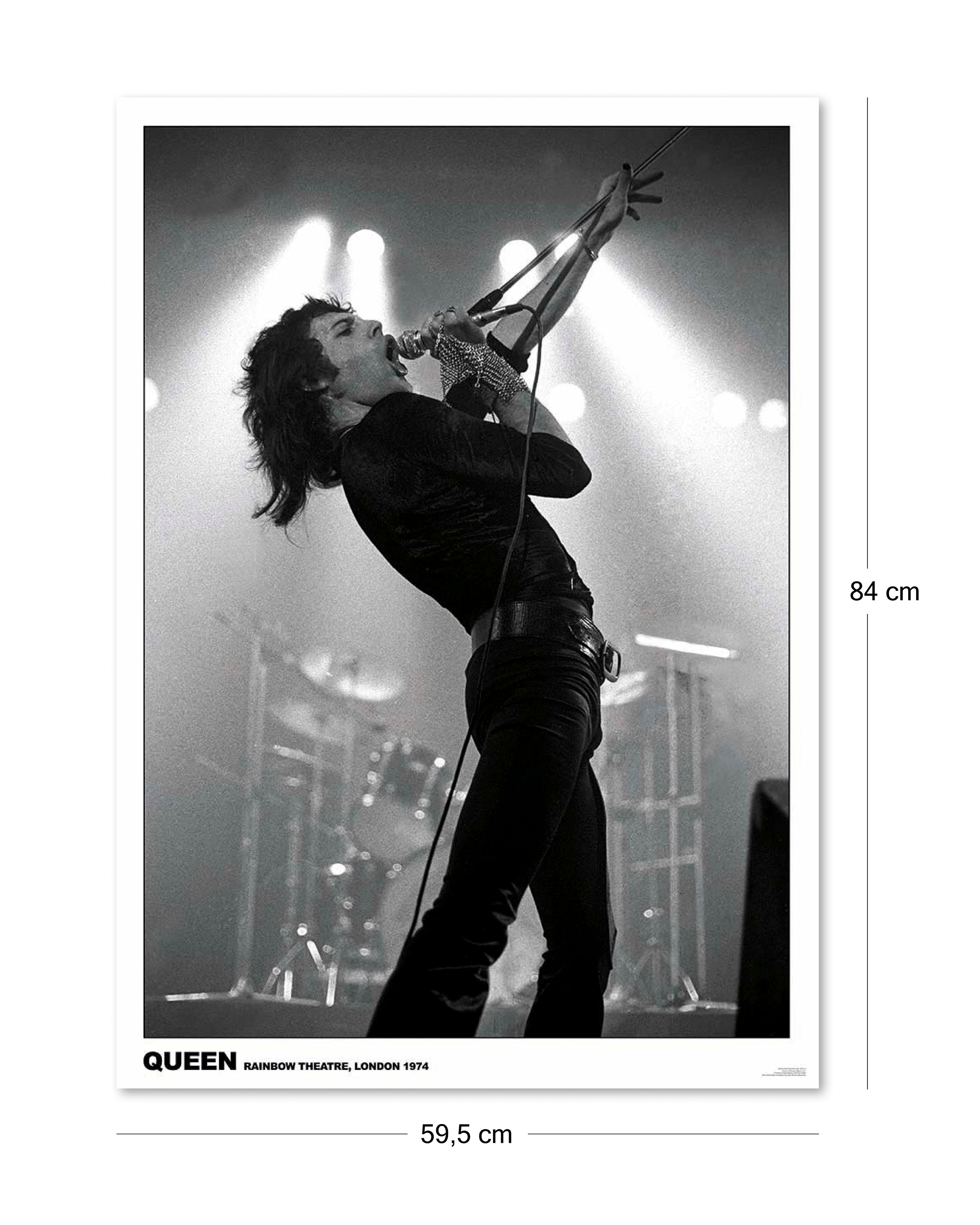 Queen Poster Freddie Mercury Rainbow Theatre London, 1974 - 61x91,5 cm