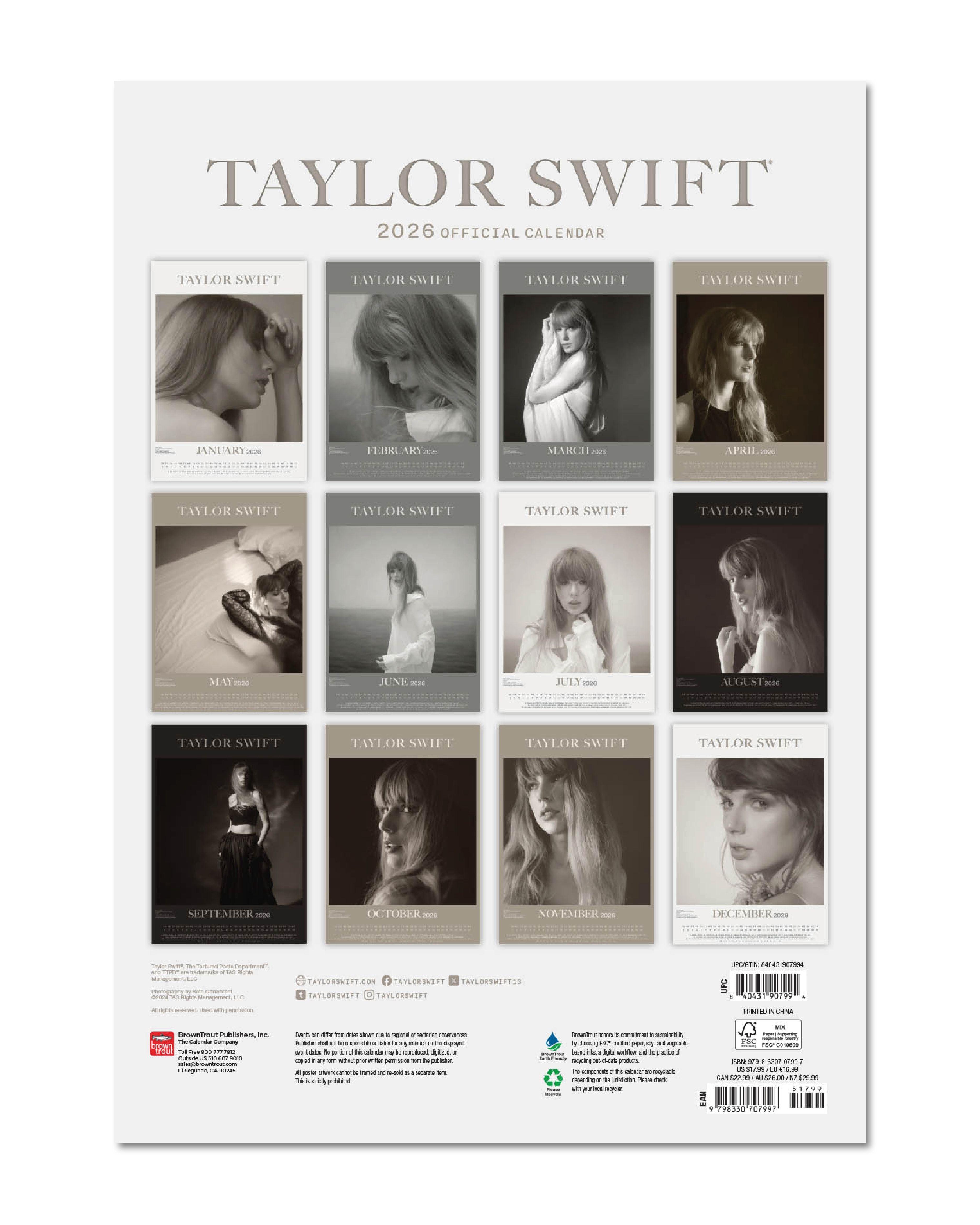 Taylor Swift Kalender 2026 DIN A3