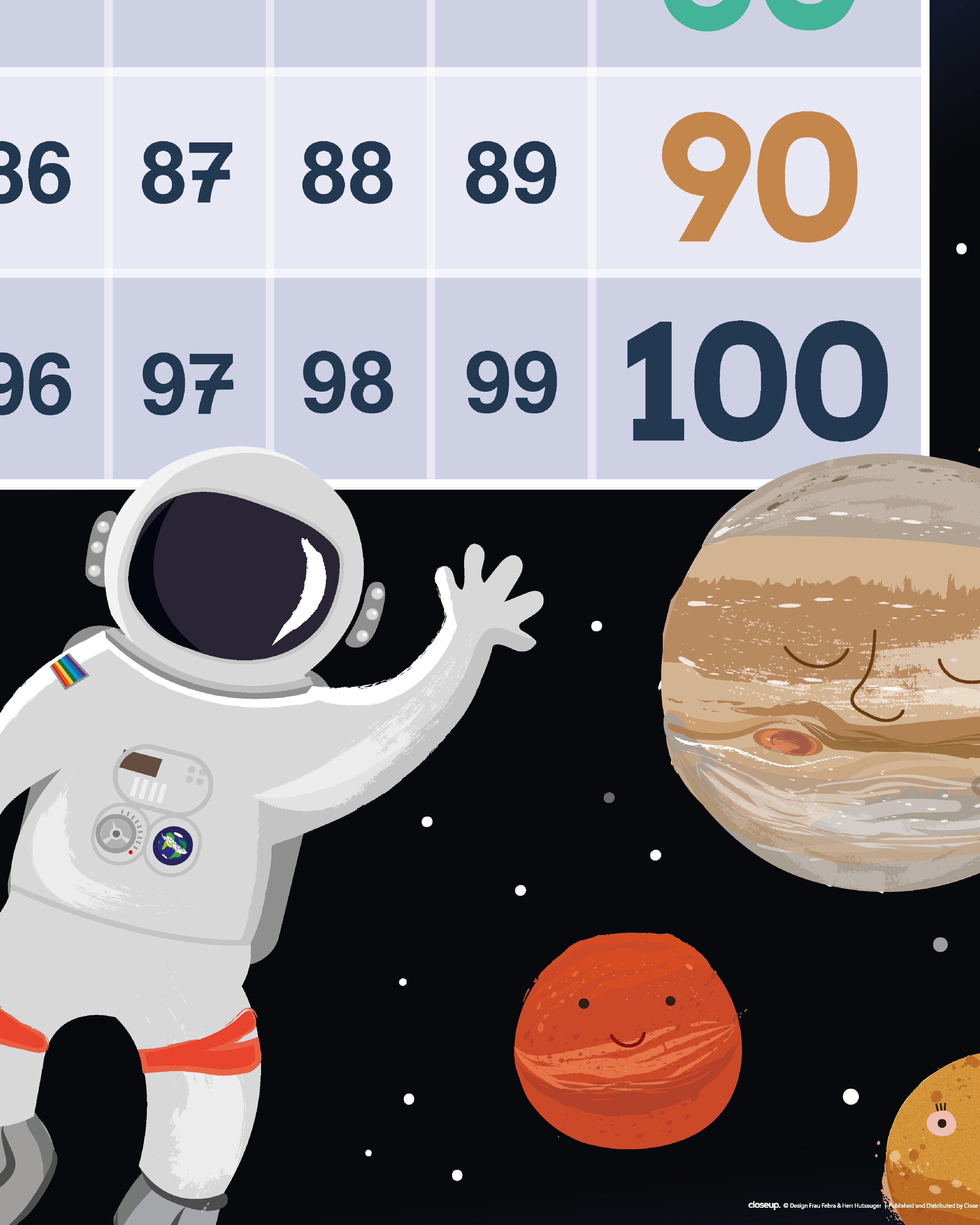 Zahlen 1-100 Universum & Astronauten Design