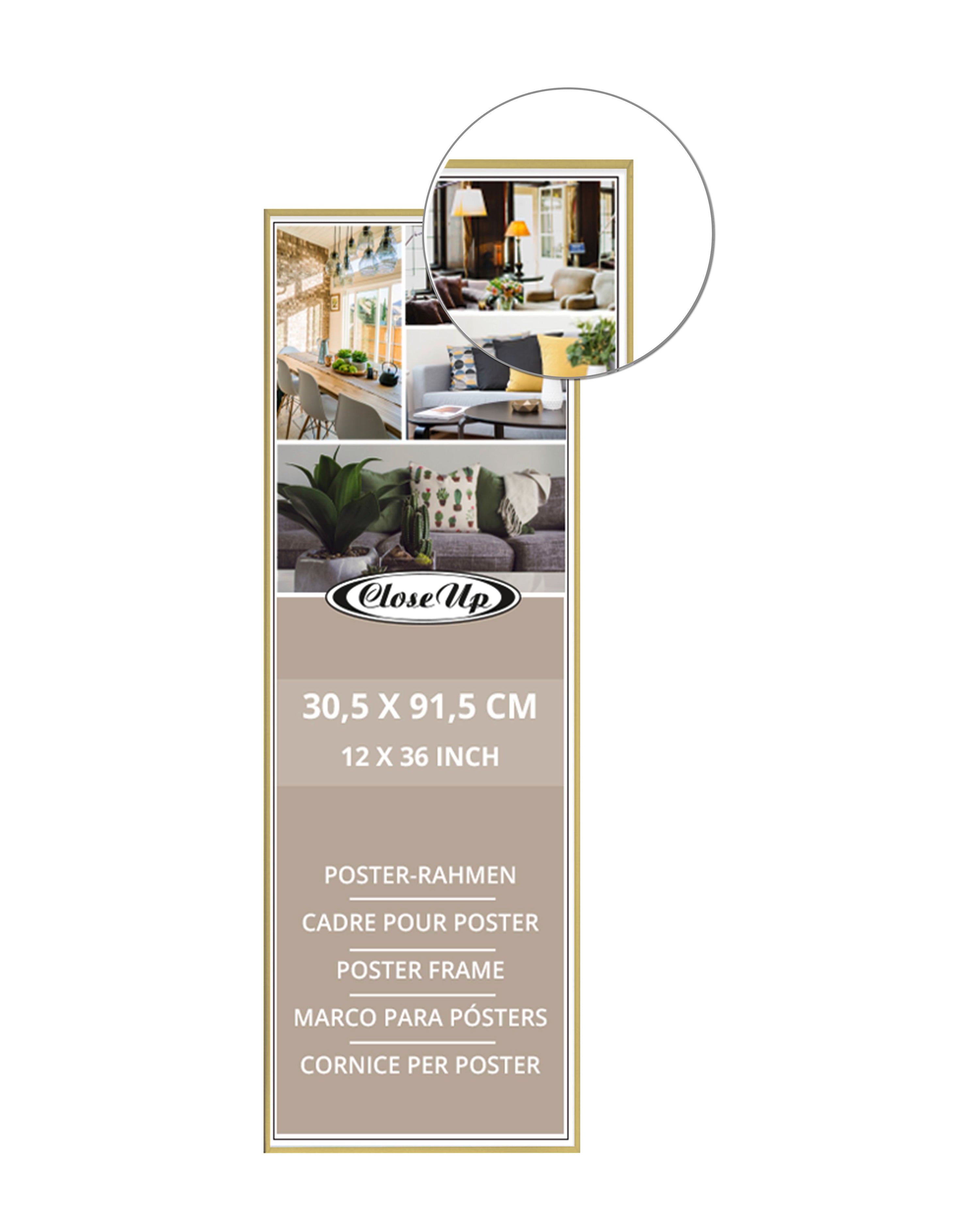 Posterrahmen 30,5 x 91,5cm gold