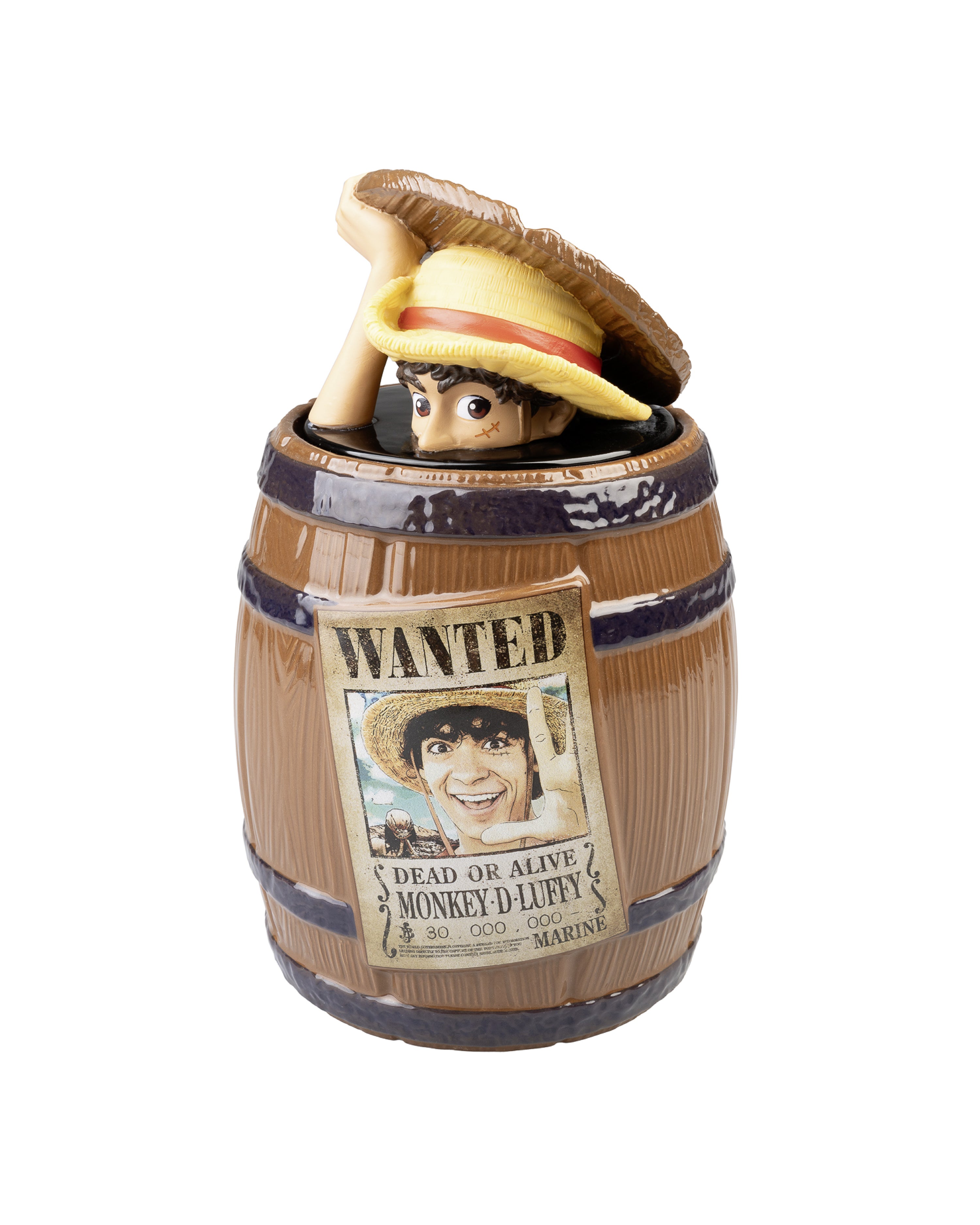 One Piece Keksdose Wanted Monkey D. Luffy Faß Barrel