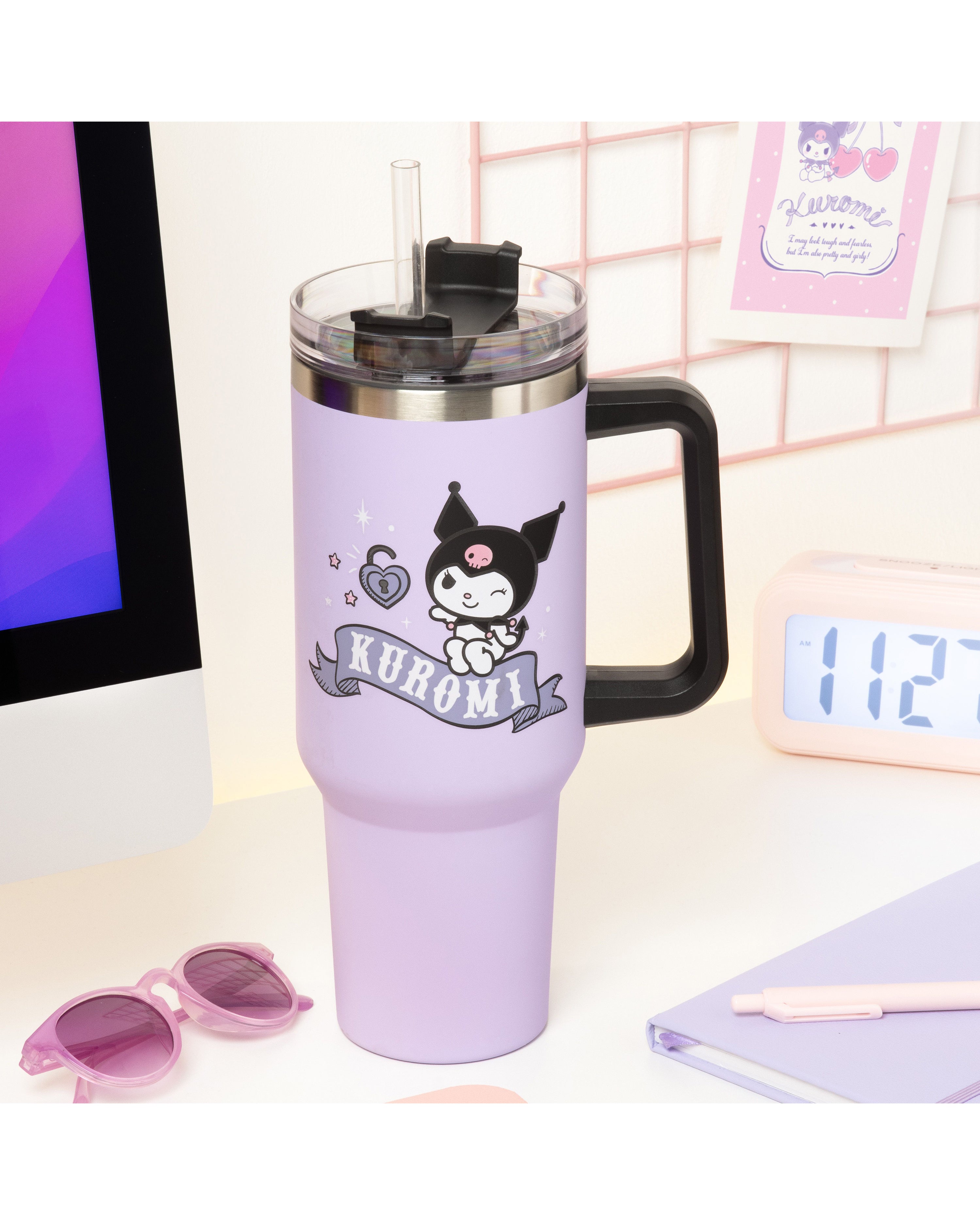 Kuromi 30 oz Tumbler 0.88L with Reusable Lid