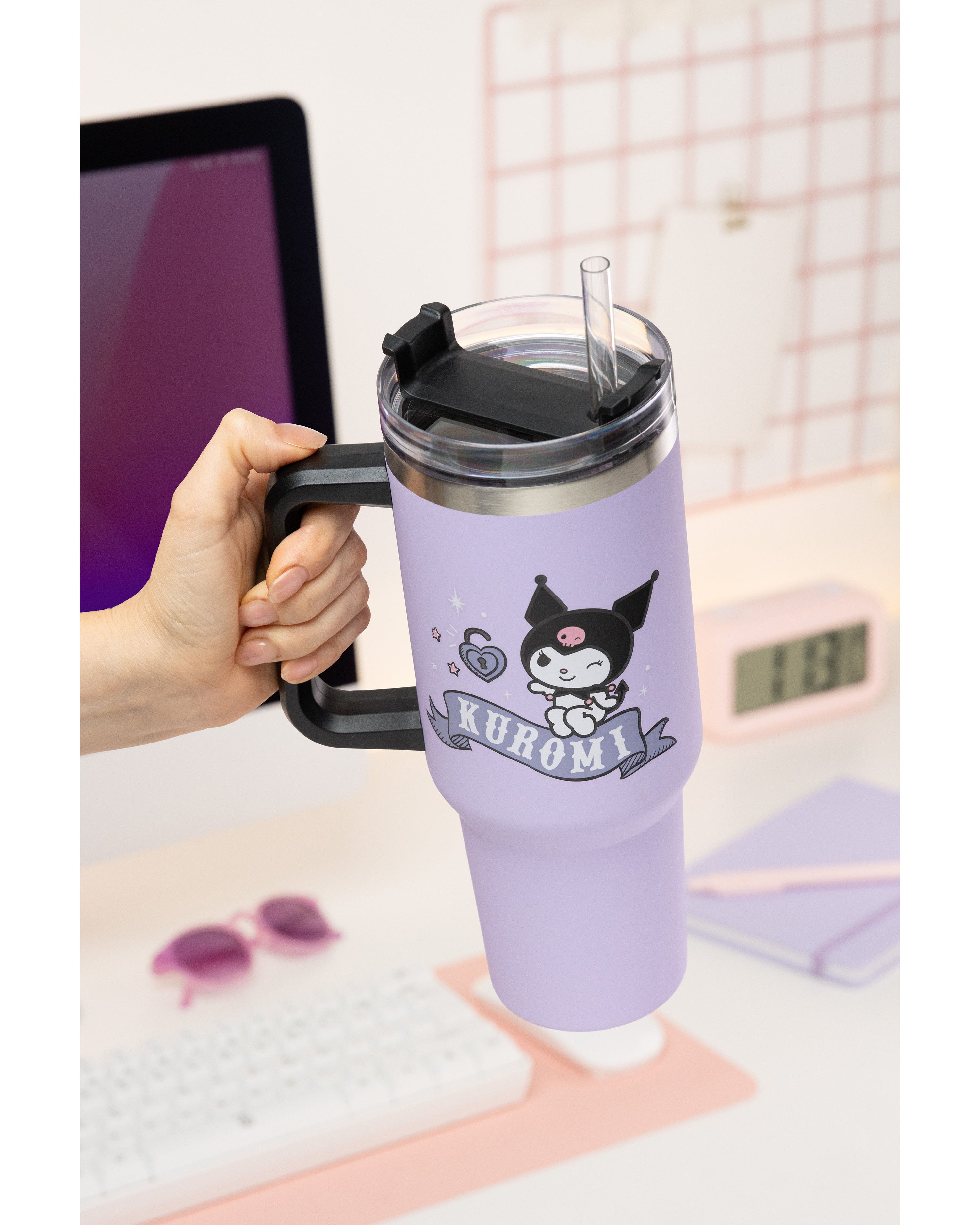 Kuromi 30 oz Tumbler 0.88L with Reusable Lid