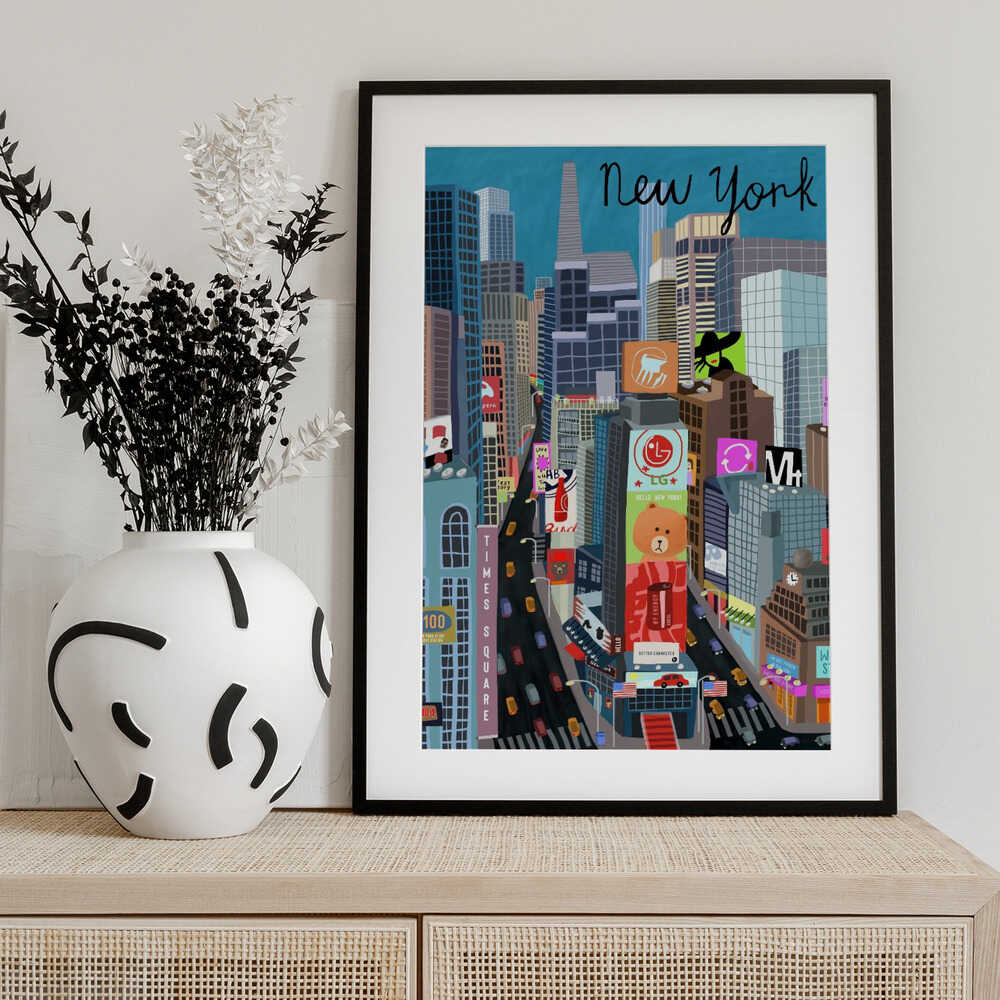 Times Square, New York Illustration by Artist Carla Daly