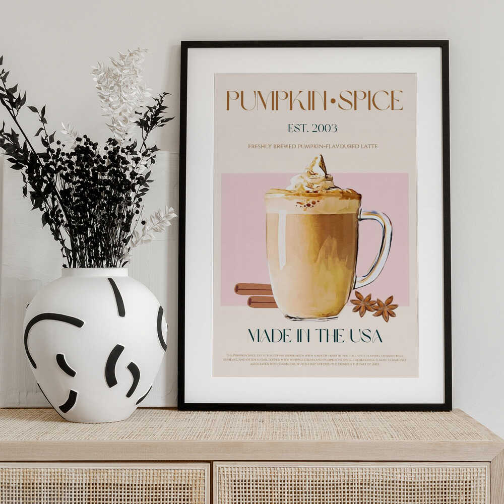 Pumpkin Spice Latte Poster - Autumn Latte Delight