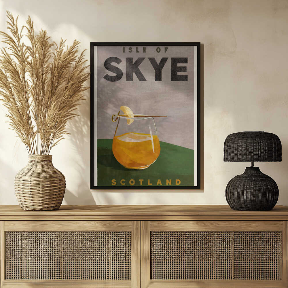 Isle Of Skye Scotland Scotch Cocktail Travel Poster