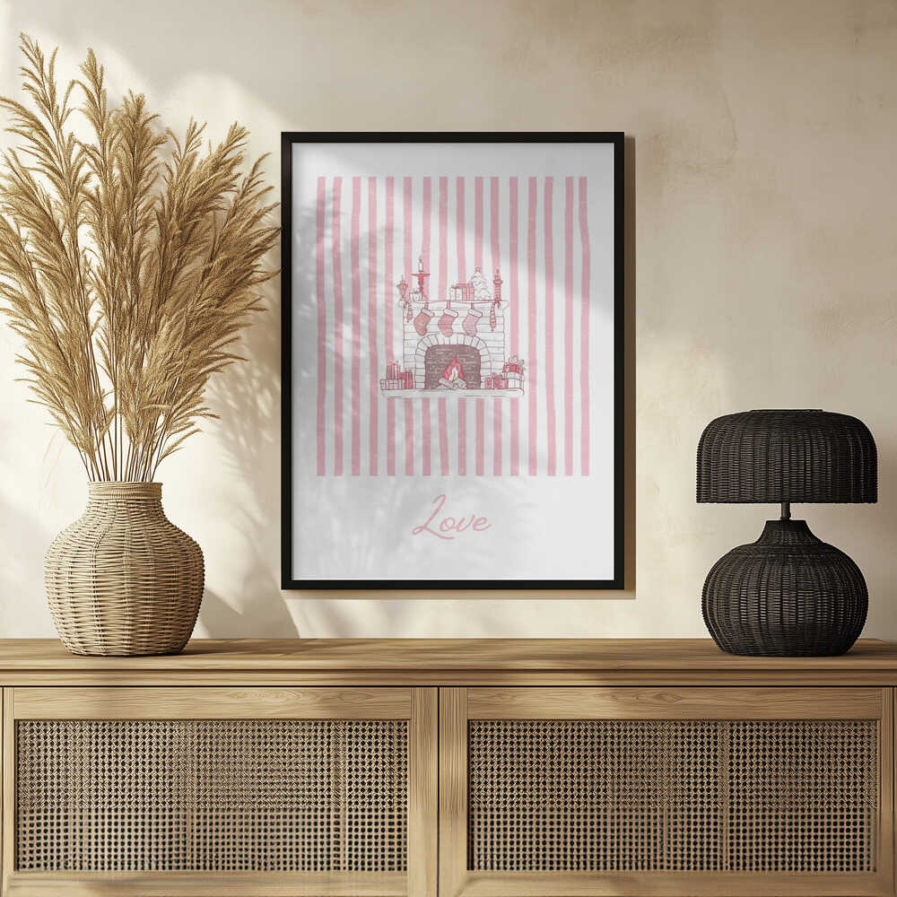 Fireplace Love - Pink Stripes