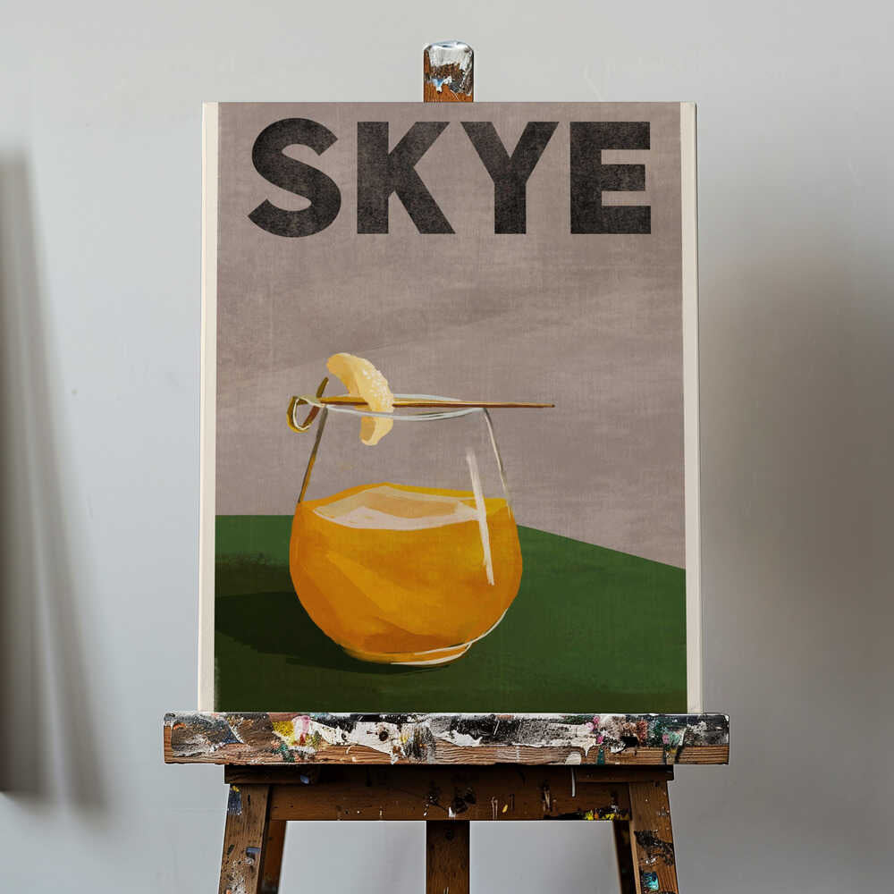 Isle Of Skye Scotland Scotch Cocktail Travel Poster