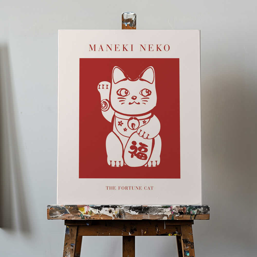 Maneki-Neko Cat Red