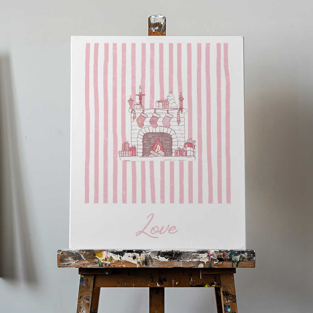 Fireplace Love - Pink Stripes
