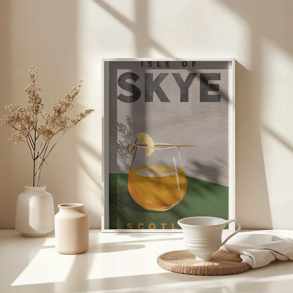 Isle Of Skye Scotland Scotch Cocktail Travel Poster