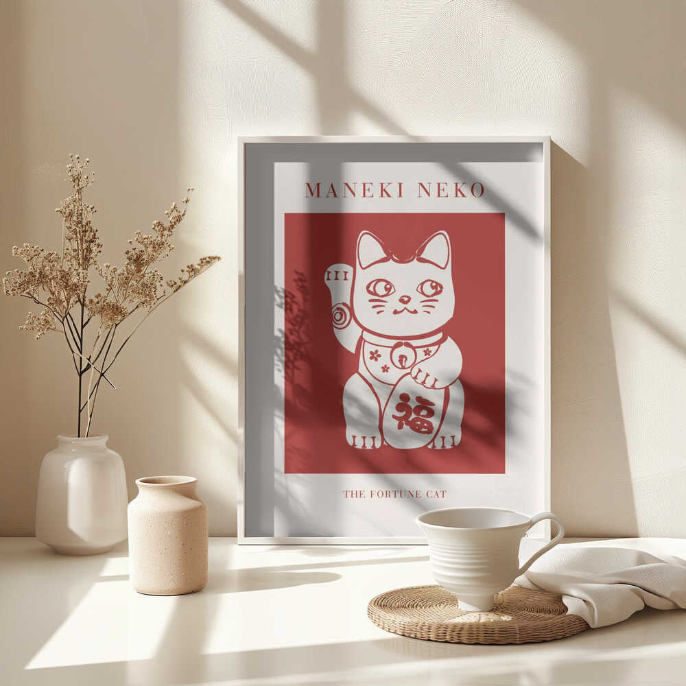 Maneki-Neko Cat Red