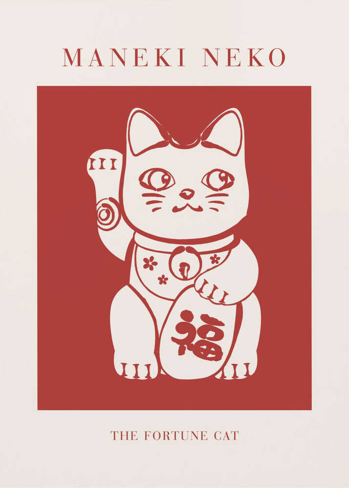 Maneki-Neko Cat Red
