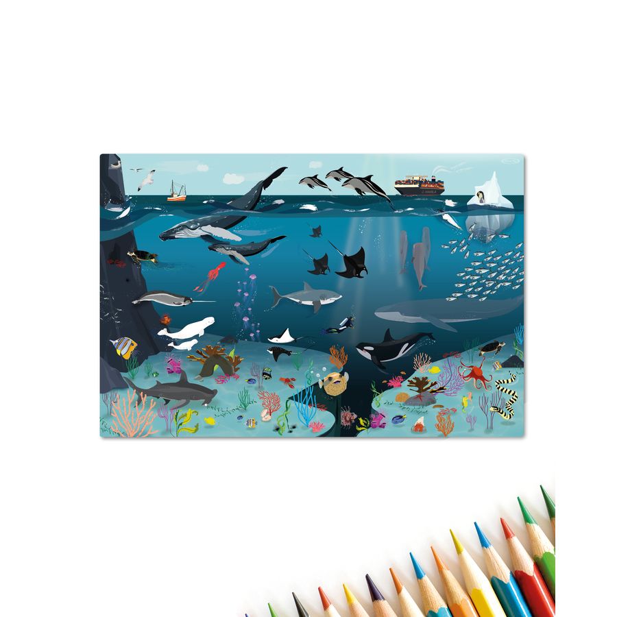 Underwater world for children desk pad 60x40cm