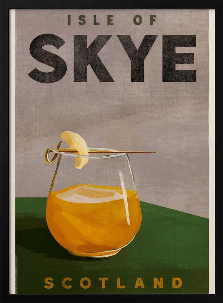 Isle Of Skye Scotland Scotch Cocktail Travel Poster