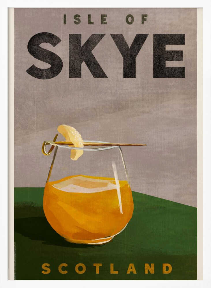 Isle Of Skye Scotland Scotch Cocktail Travel Poster