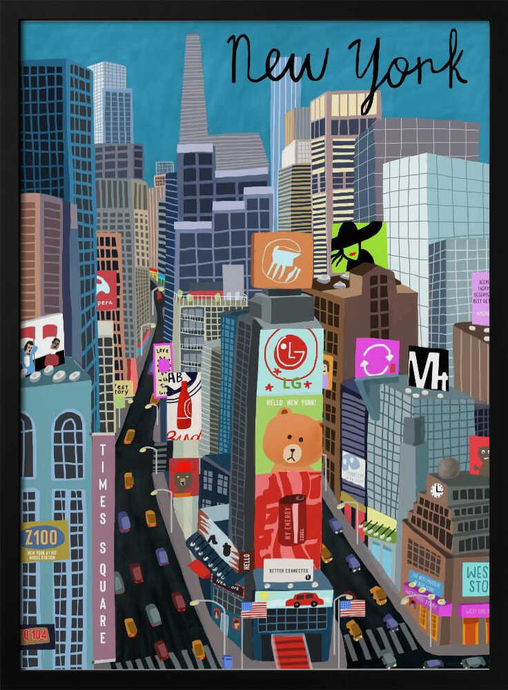 Times Square, New York Illustration by Artist Carla Daly