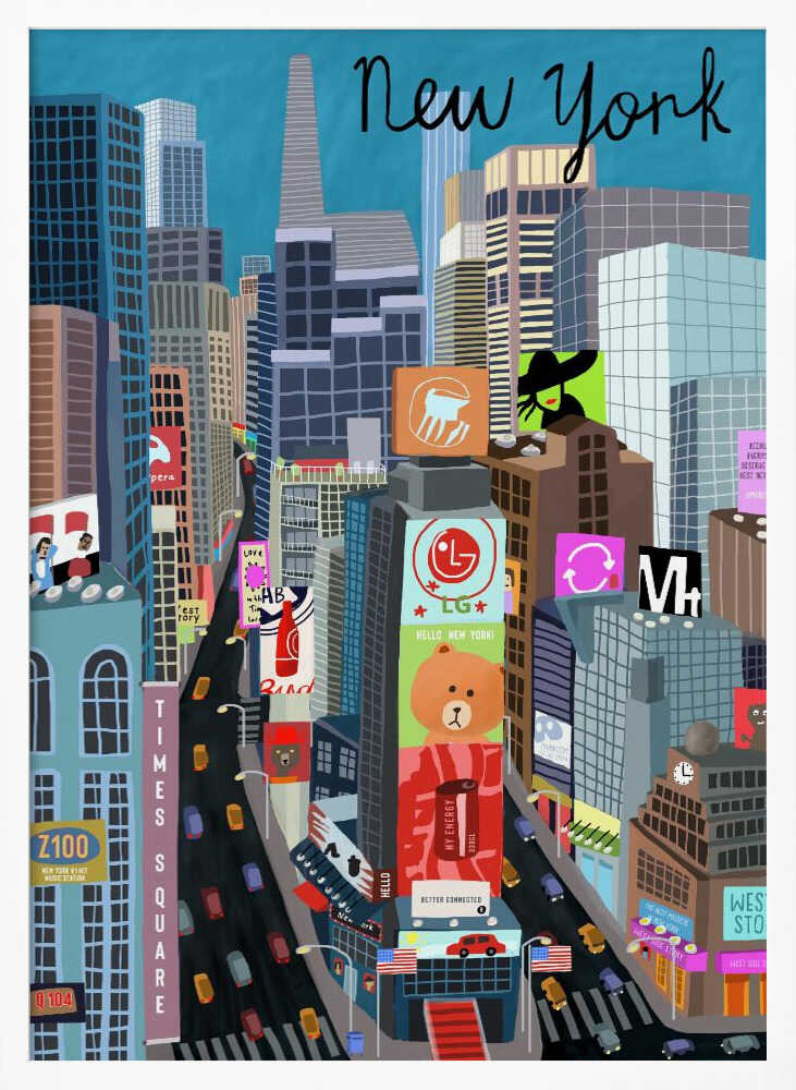 Times Square, New York Illustration by Artist Carla Daly