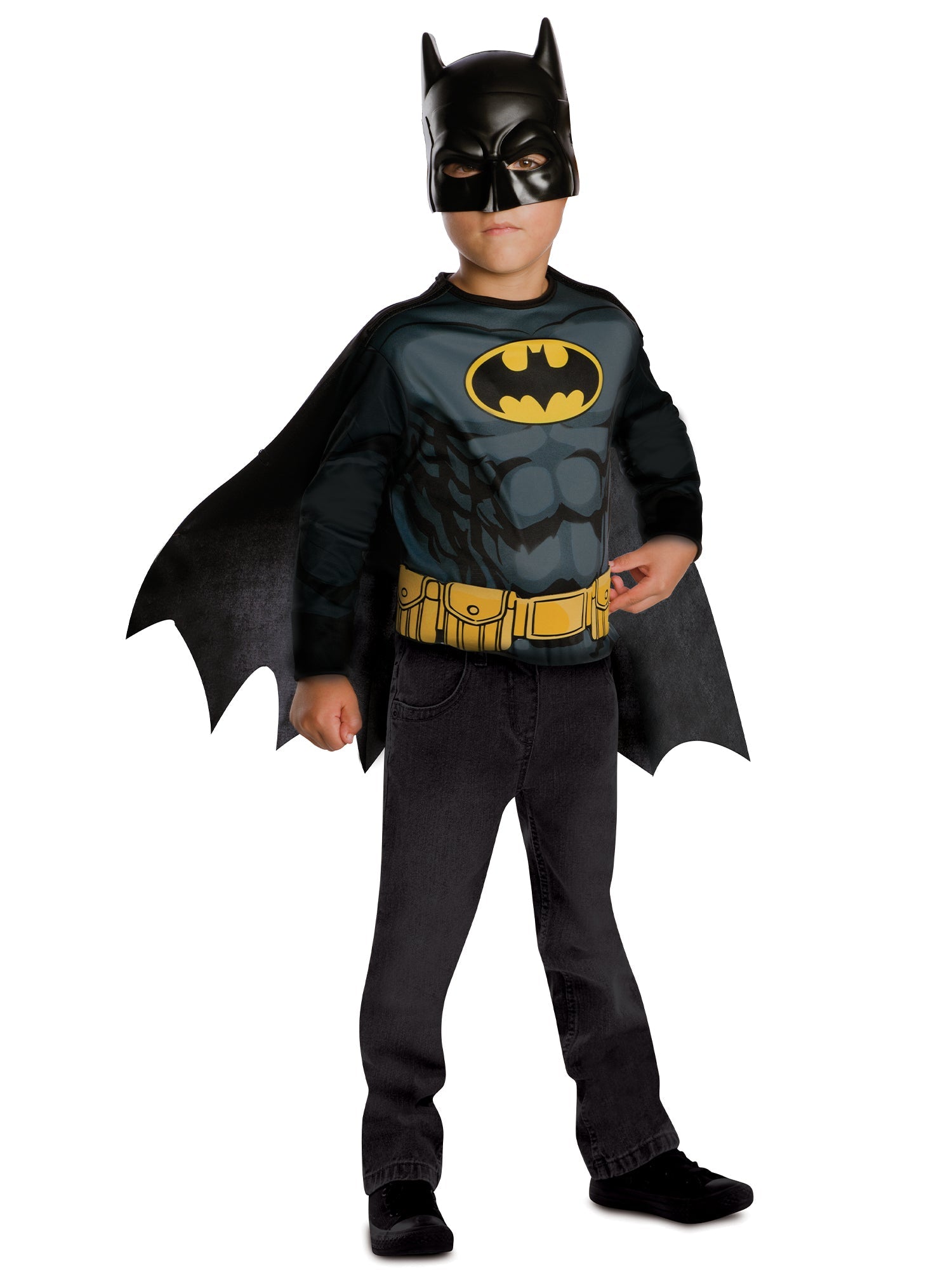 Batman Set für Kids Maske und Oberteil mit Umhang