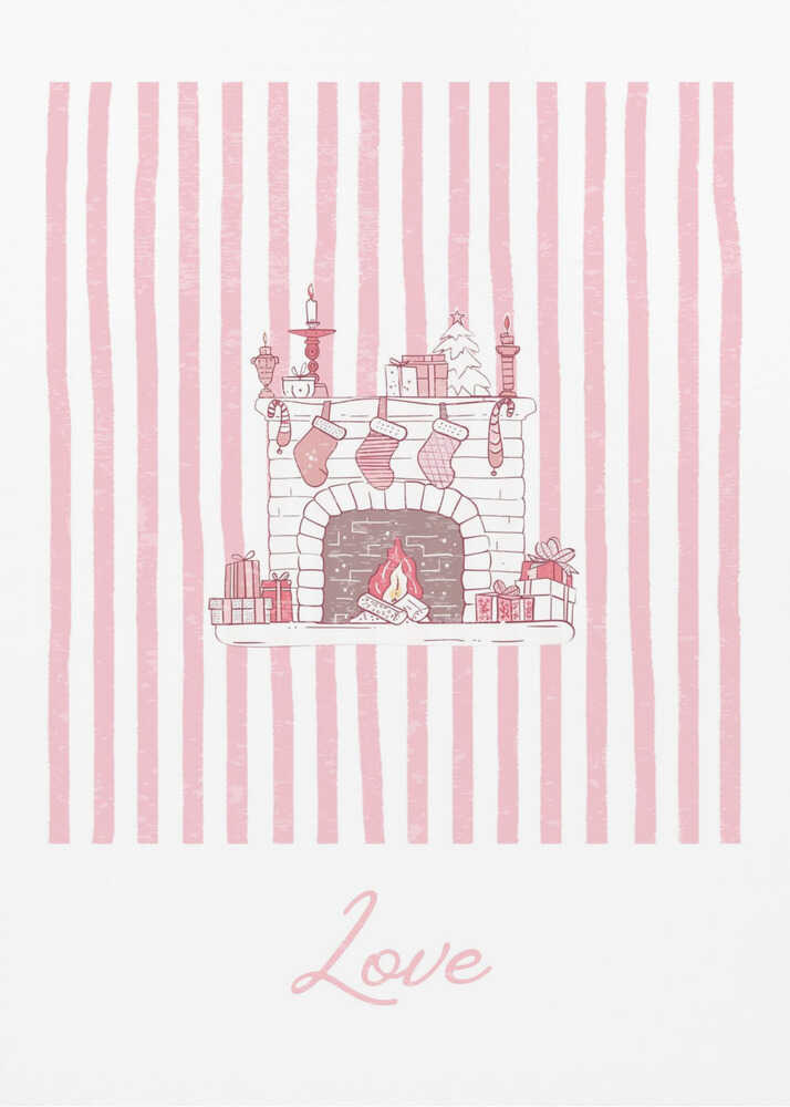 Fireplace Love - Pink Stripes