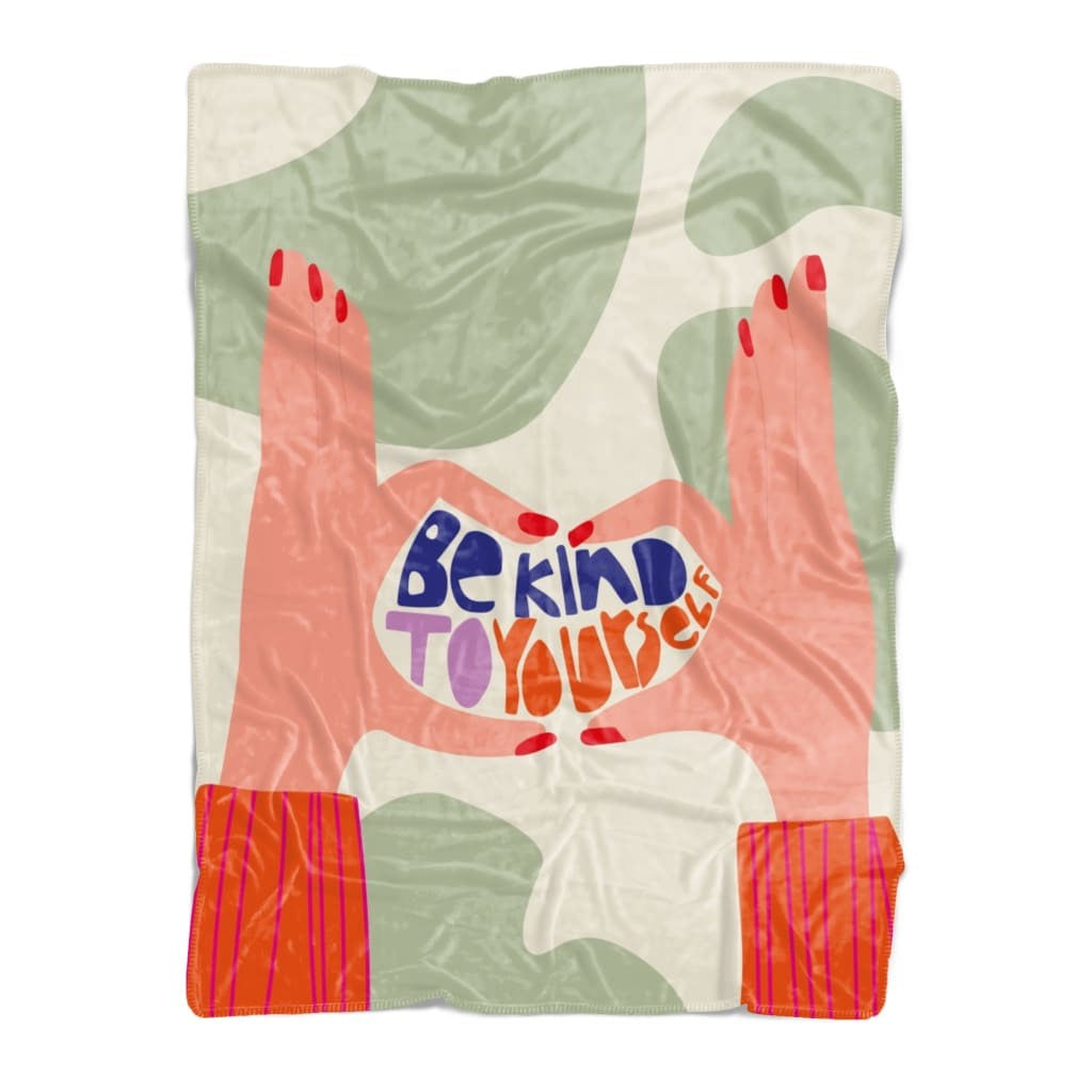 Premium Kuscheldecke 200 x 150 cm – „Be Kind to Yourself“ Design