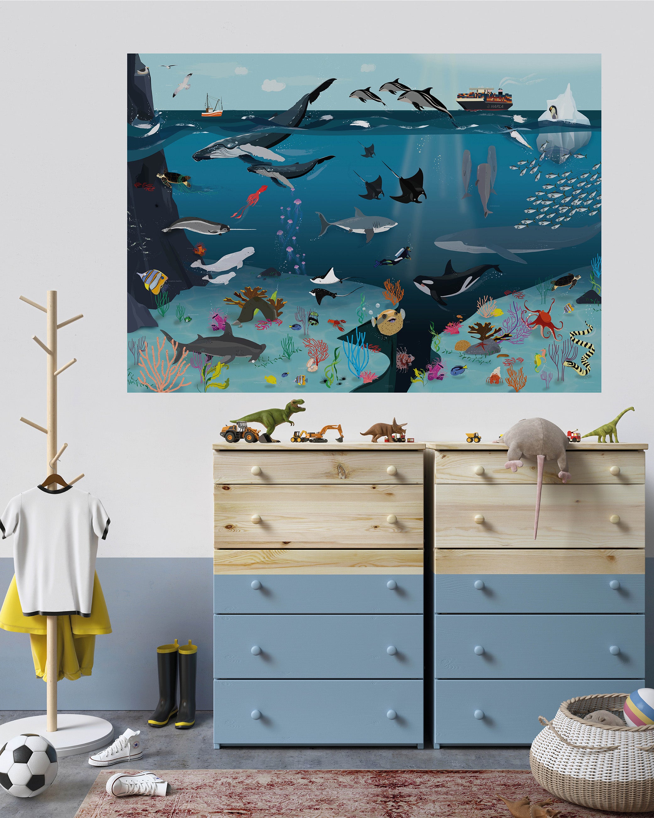 Monde sous-marin pour enfants Papier 250 g, 140 x 100 cm