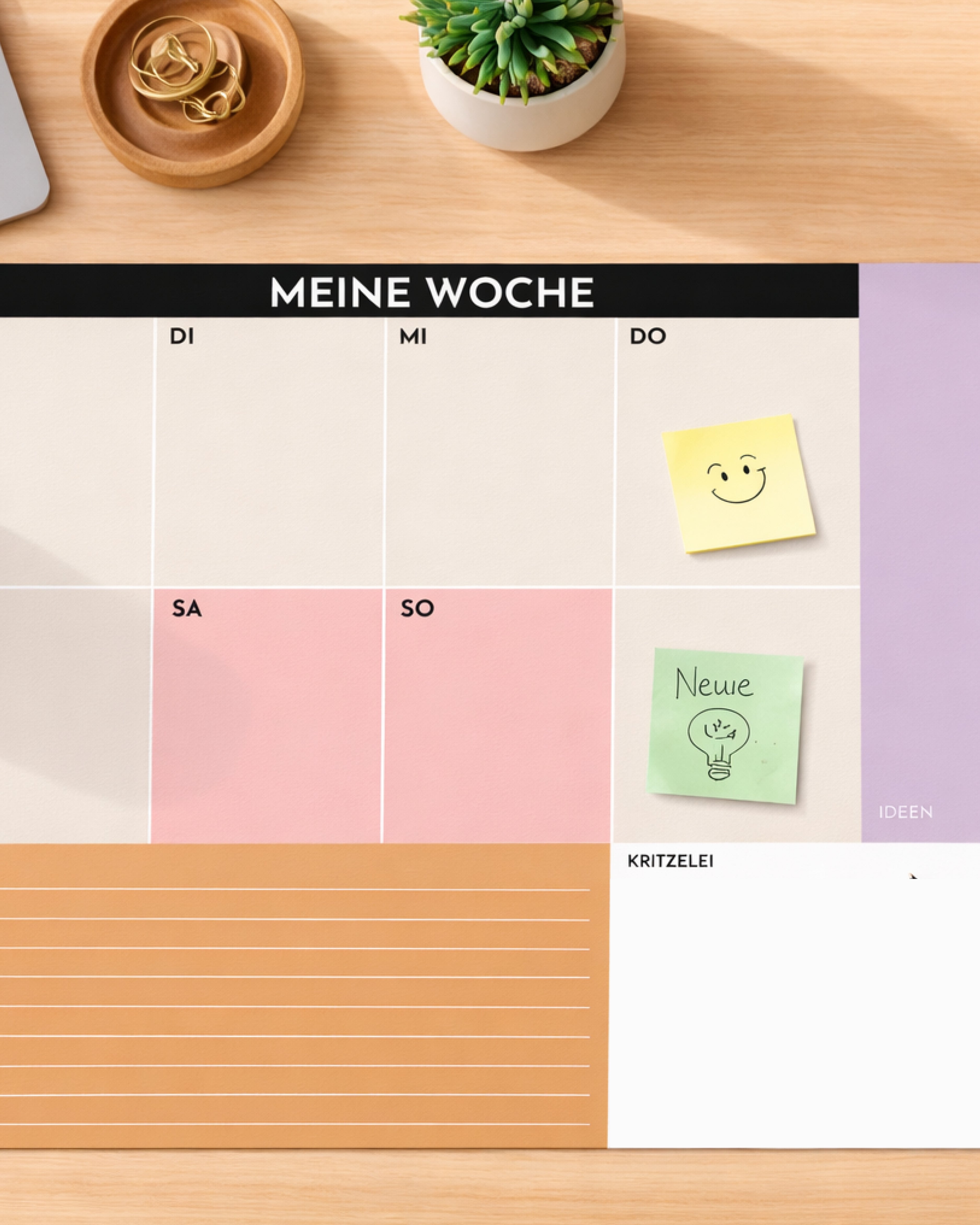 Weekly Planner Pad 2026 - Color Blocking Design - made of paper & tear-off with 25 sheets