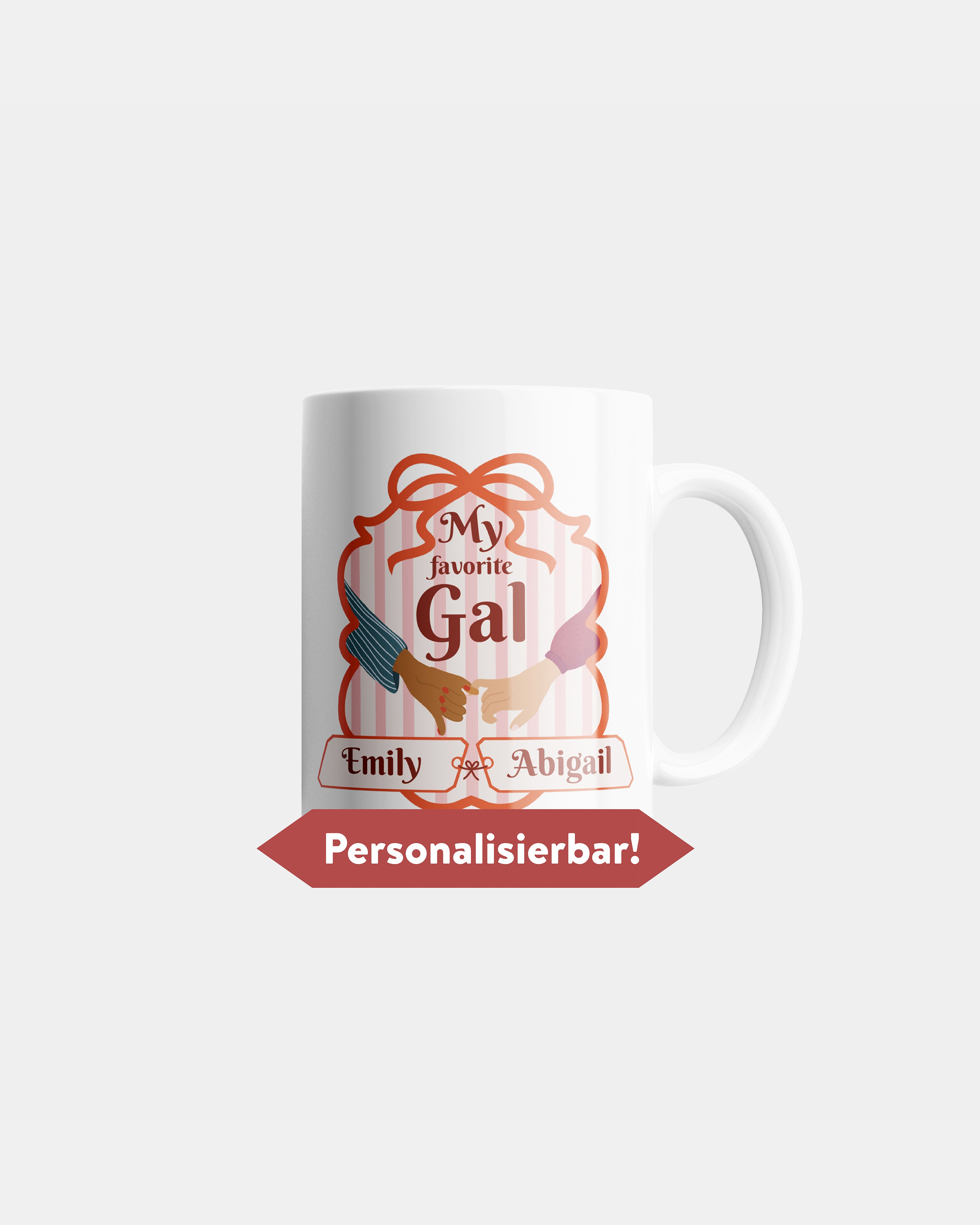 My Favorite Gal Mug - Best Friends with Custom Name - Inclusive Design Black and White Friends / Besties - 330 ml