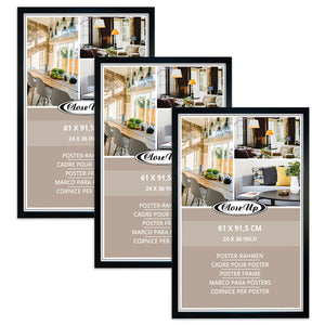 Cadre pour affiche 61 x 91,5 cm décor bois noir lot de 3