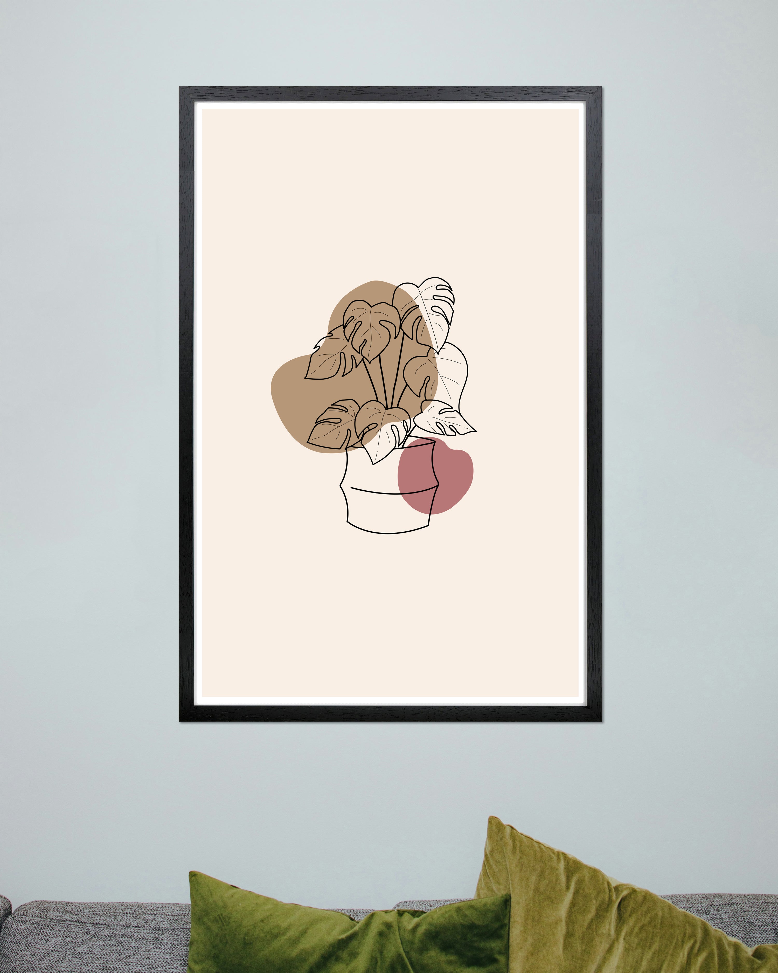 Cadre affiche 60 x 90 cm décor bois noir