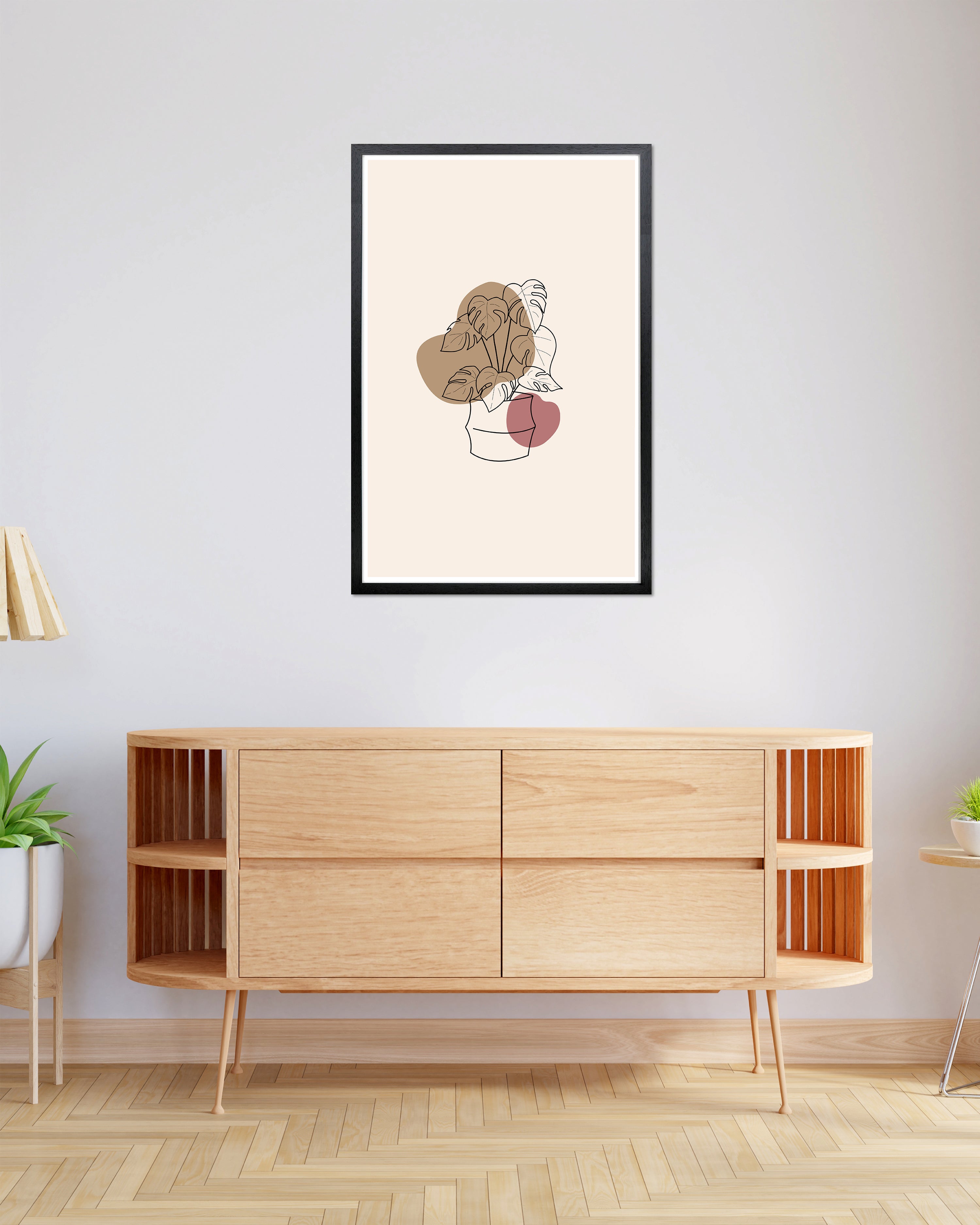 Cadre affiche 60 x 90 cm décor bois noir