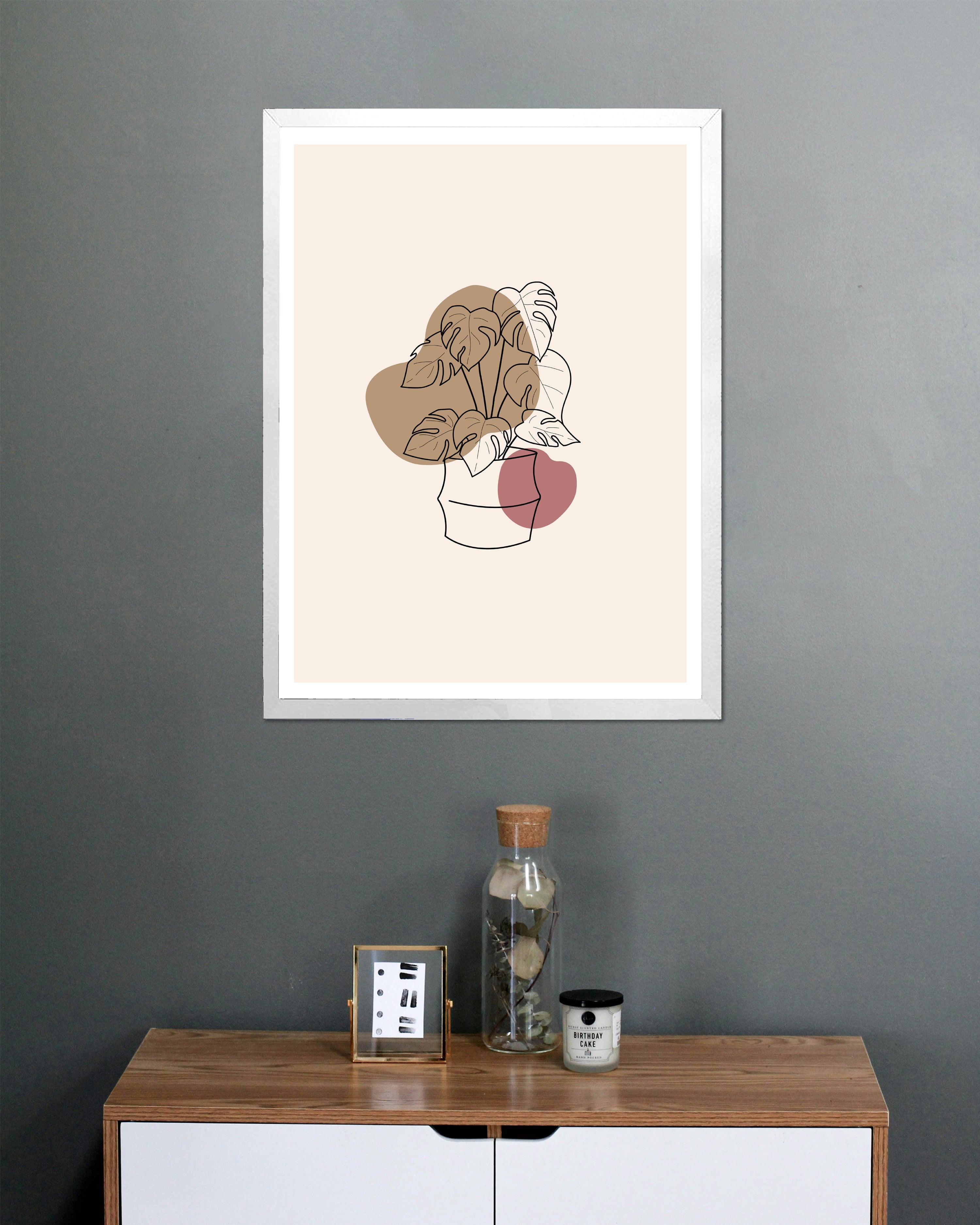 Poster frame 45 x 60 cm wood decor white