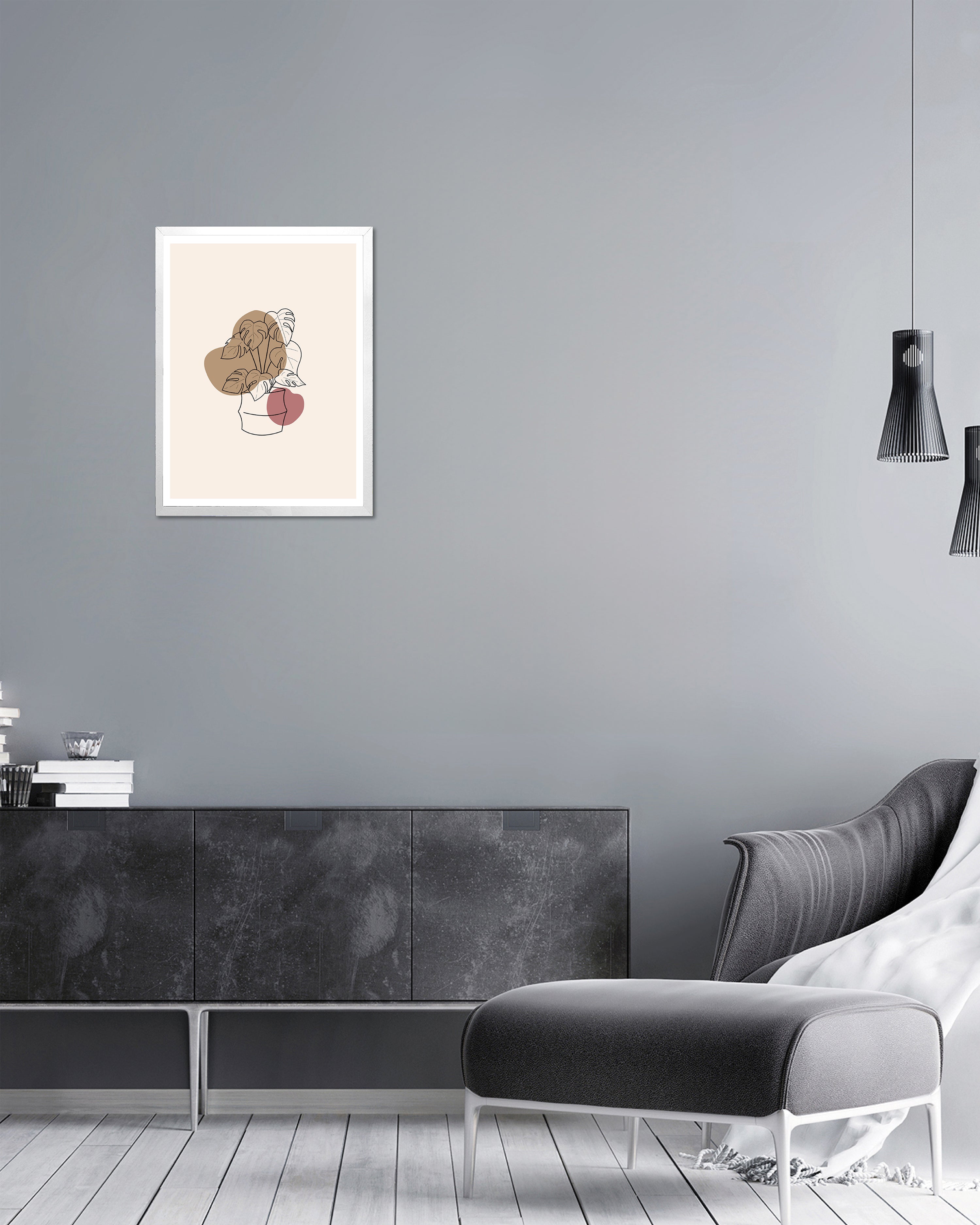 Poster frame 45 x 60 cm wood decor white