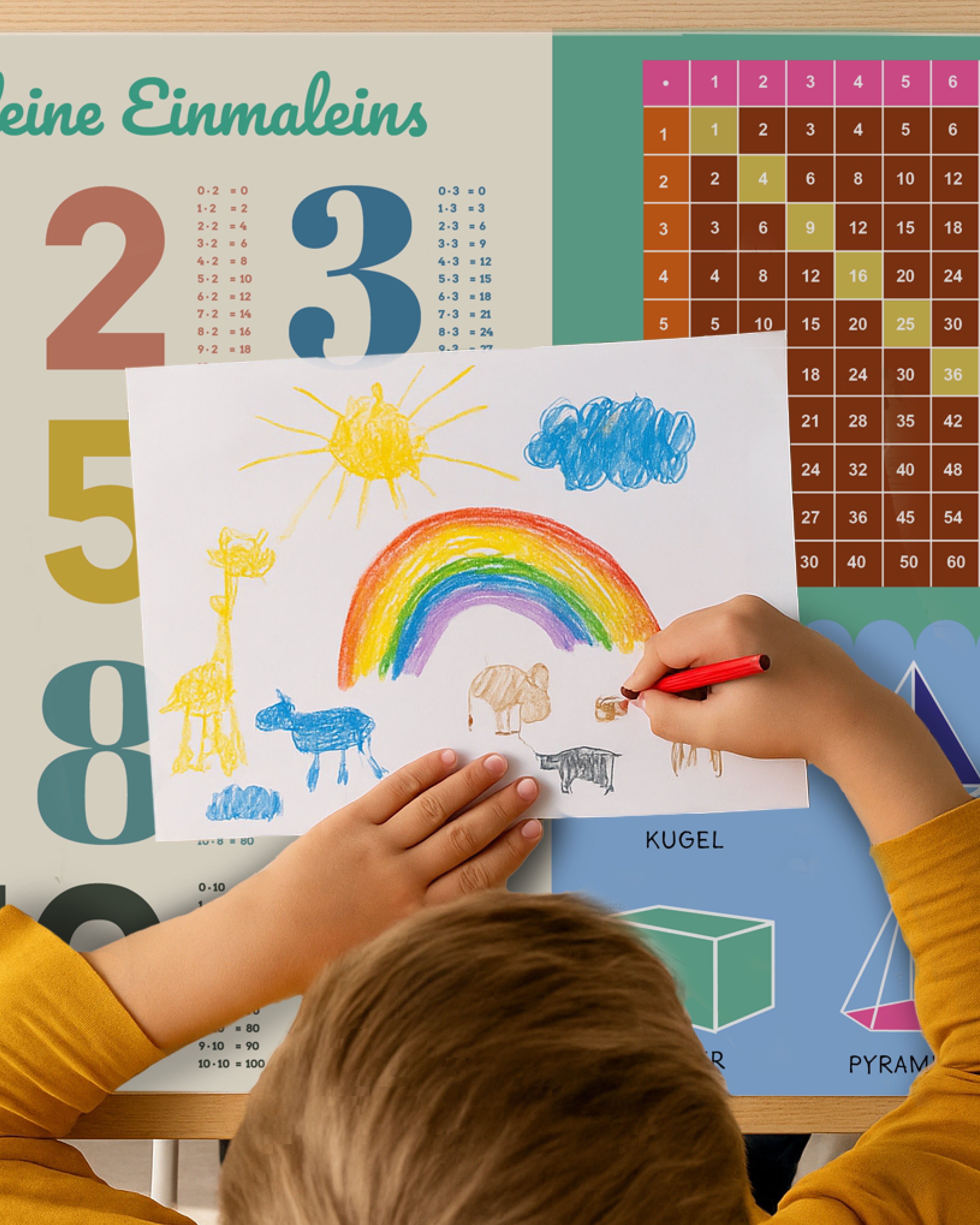 Schreibtischunterlage Das kleine 1x1 für Kinder