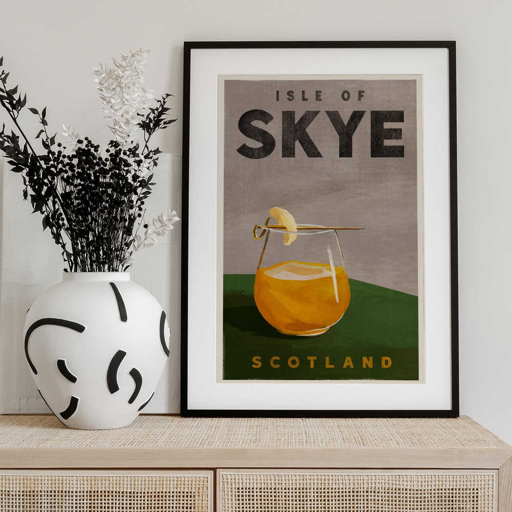 Isle Of Skye Scotland Scotch Cocktail Travel Poster