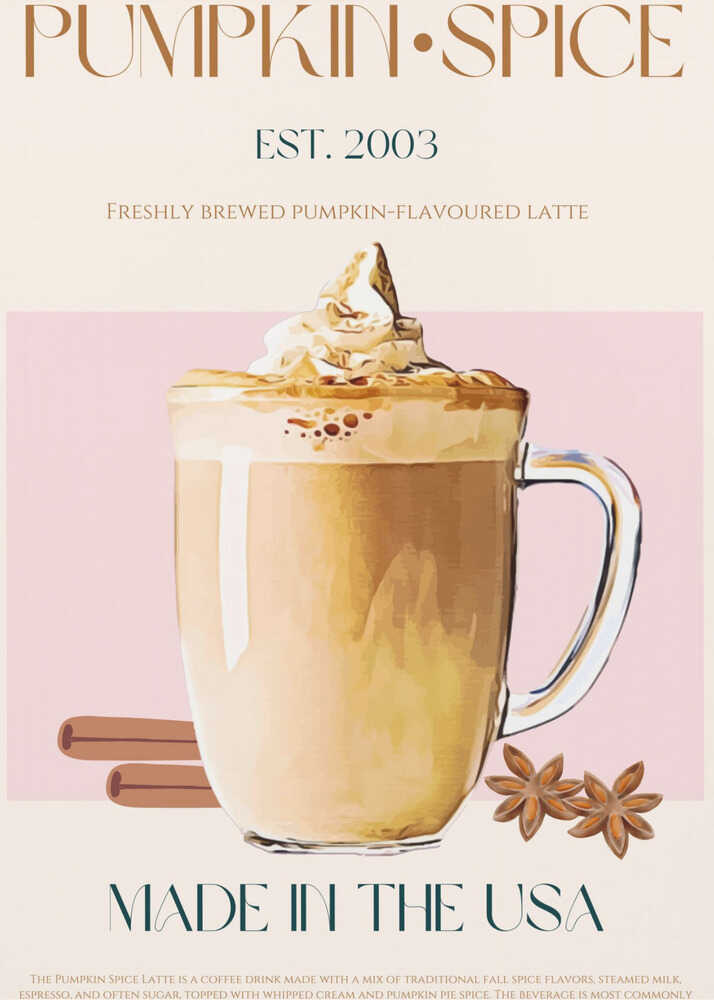 Pumpkin Spice Latte Poster - Autumn Latte Delight